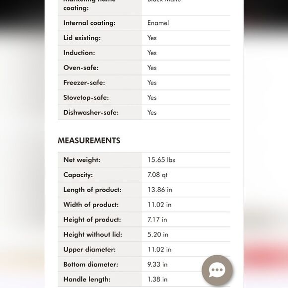 Staub Cast Iron 7QT Round Dutch Oven- White Truffle - Picture 8 of 14